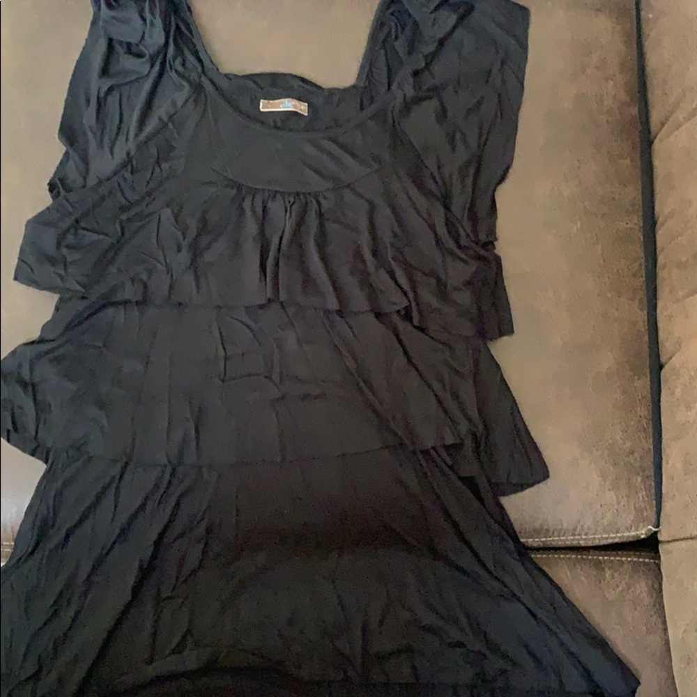 Black ruffle top